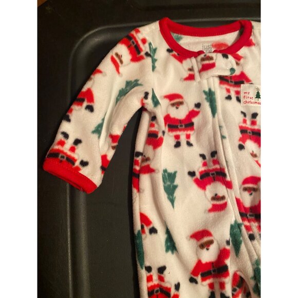 Carter's First Christmas Newborn Baby African American Santa Footed Sleeper - Picture 2 of 11